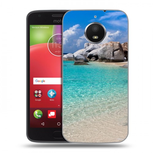 Дизайнерский силиконовый чехол для Motorola Moto E4 Plus пляж