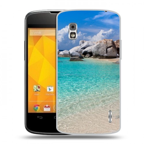 Дизайнерский пластиковый чехол для LG Google Nexus 4 пляж