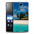 Дизайнерский пластиковый чехол для Sony Xperia TX пляж