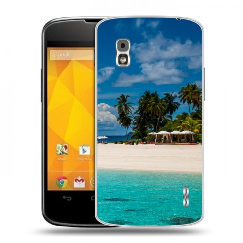 Дизайнерский пластиковый чехол для LG Google Nexus 4 пляж