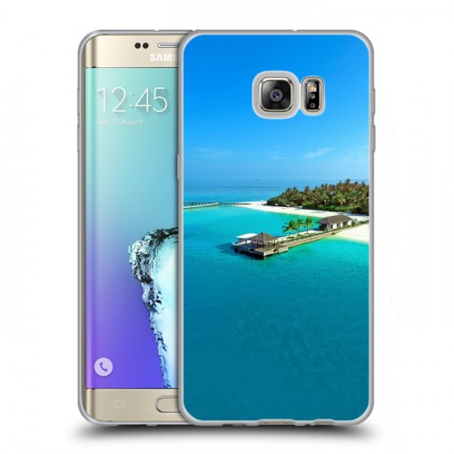 Дизайнерский пластиковый чехол для Samsung Galaxy S6 Edge Plus пляж