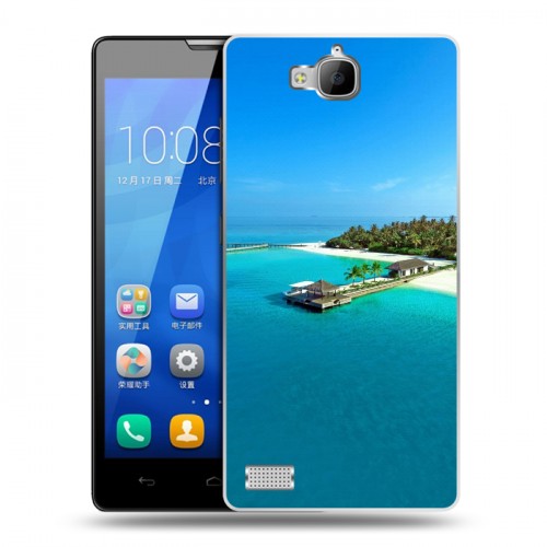 Дизайнерский пластиковый чехол для Huawei Honor 3c пляж