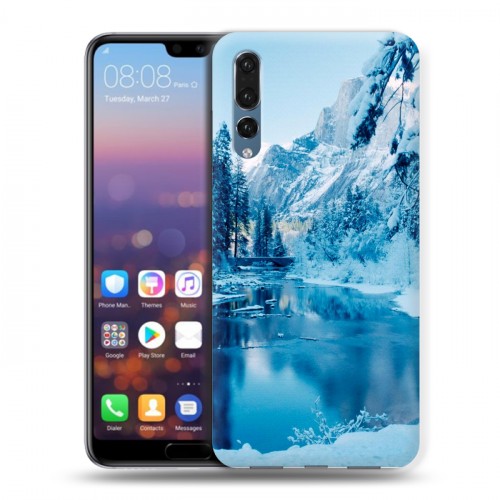 Дизайнерский силиконовый с усиленными углами чехол для Huawei P20 Pro зима