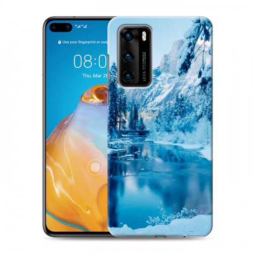 Дизайнерский пластиковый чехол для Huawei P40 зима