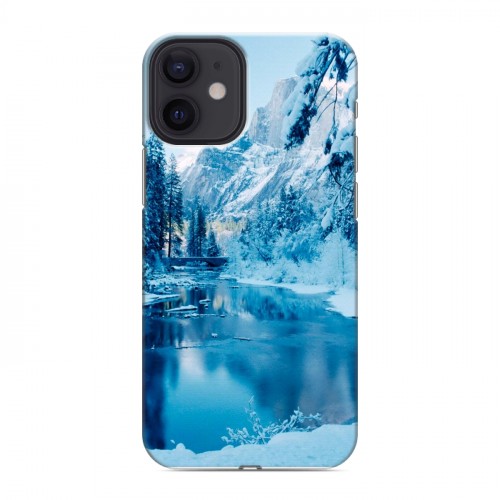 Дизайнерский силиконовый с усиленными углами чехол для Iphone 12 Mini зима