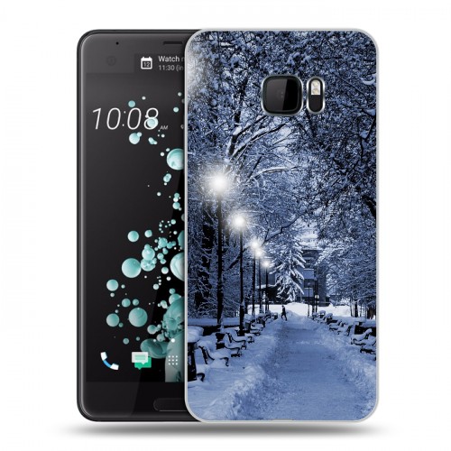 Дизайнерский пластиковый чехол для HTC U Ultra зима