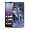 Дизайнерский силиконовый с усиленными углами чехол для Huawei P20 Pro зима