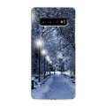 Дизайнерский силиконовый чехол для Samsung Galaxy S10 зима
