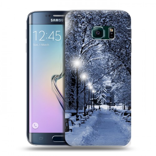 Дизайнерский пластиковый чехол для Samsung Galaxy S6 Edge зима