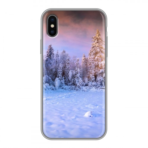 Дизайнерский силиконовый чехол для Iphone x10 зима