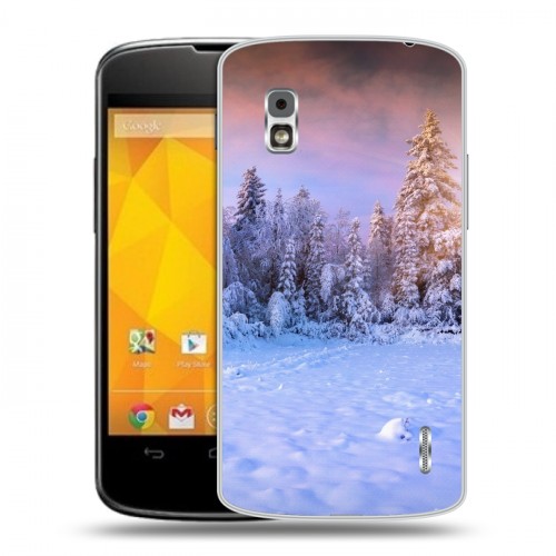 Дизайнерский пластиковый чехол для LG Google Nexus 4 зима