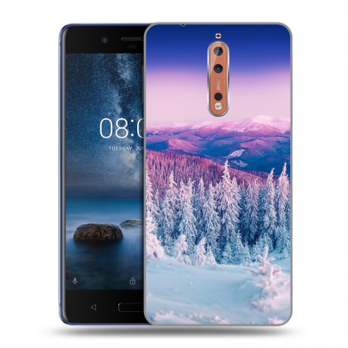 Дизайнерский пластиковый чехол для Nokia 8 зима