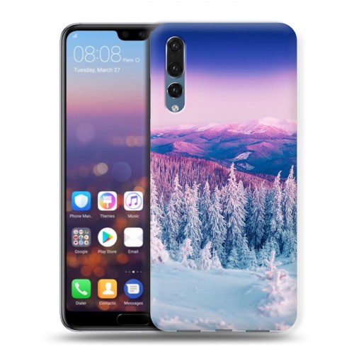 Дизайнерский силиконовый с усиленными углами чехол для Huawei P20 Pro зима