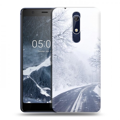 Дизайнерский пластиковый чехол для Nokia 5.1 зима