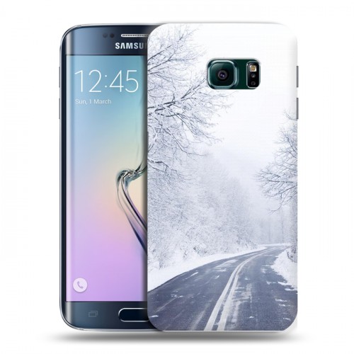 Дизайнерский пластиковый чехол для Samsung Galaxy S6 Edge зима
