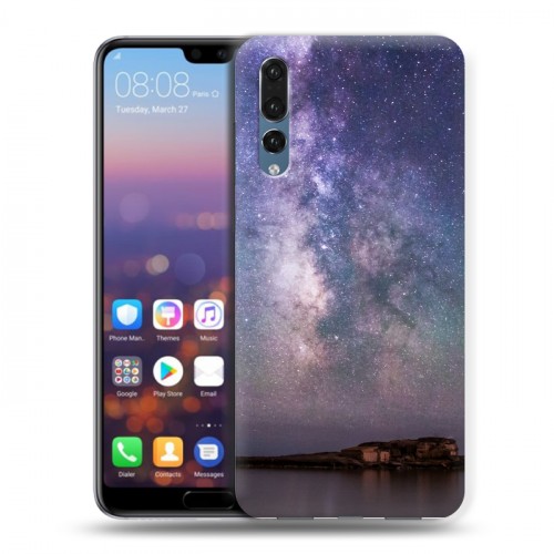 Дизайнерский силиконовый с усиленными углами чехол для Huawei P20 Pro ночь