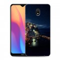 Дизайнерский силиконовый с усиленными углами чехол для Xiaomi RedMi 8A ночь