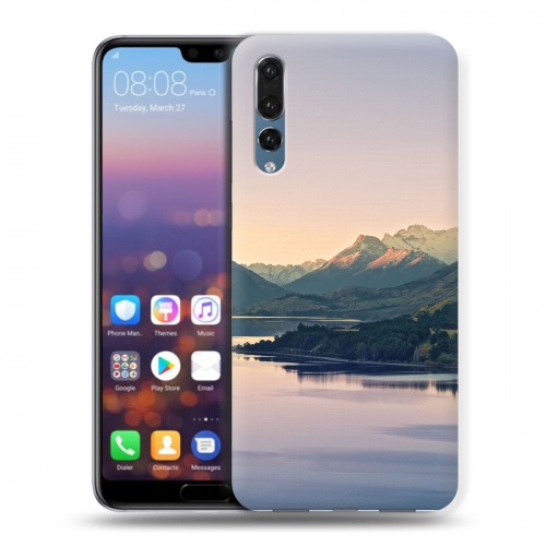 Дизайнерский силиконовый с усиленными углами чехол для Huawei P20 Pro горы