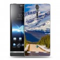 Дизайнерский пластиковый чехол для Sony Xperia S горы