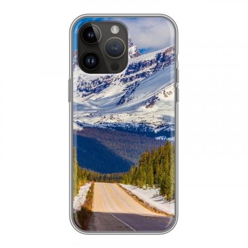 Дизайнерский силиконовый с усиленными углами чехол для Iphone 14 Pro Max горы