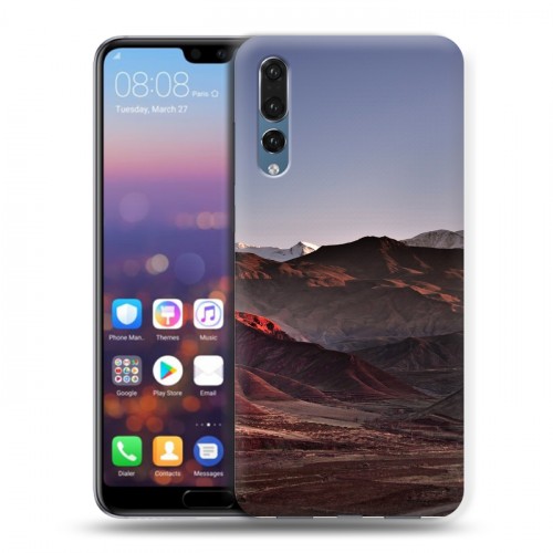 Дизайнерский силиконовый с усиленными углами чехол для Huawei P20 Pro горы