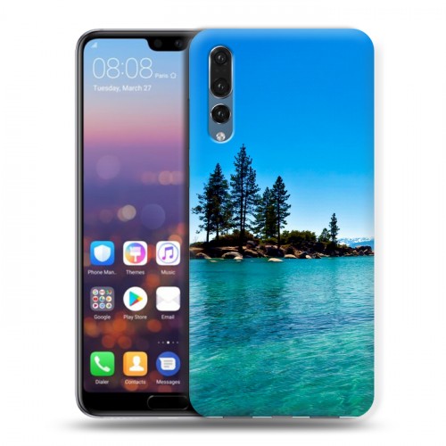 Дизайнерский силиконовый с усиленными углами чехол для Huawei P20 Pro озеро