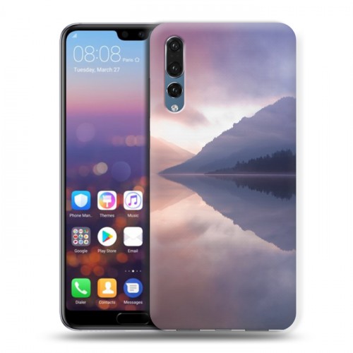 Дизайнерский силиконовый с усиленными углами чехол для Huawei P20 Pro озеро