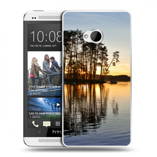 Дизайнерский пластиковый чехол для HTC One (M7) Dual SIM озеро