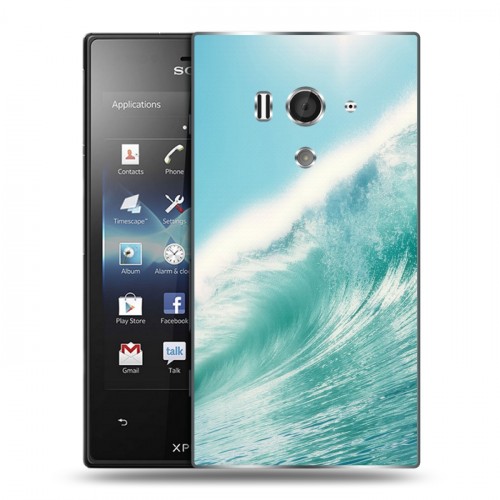 Дизайнерский пластиковый чехол для Sony Xperia acro S волны