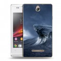 Дизайнерский пластиковый чехол для Sony Xperia E волны