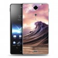 Дизайнерский пластиковый чехол для Sony Xperia TX волны