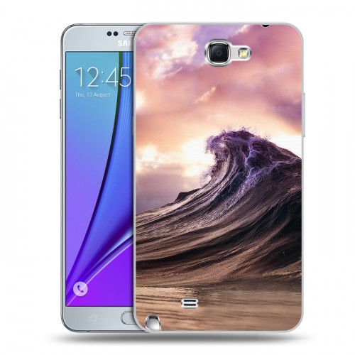 Дизайнерский пластиковый чехол для Samsung Galaxy Note 2 волны