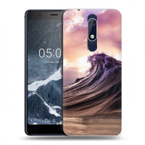 Дизайнерский пластиковый чехол для Nokia 5.1 волны