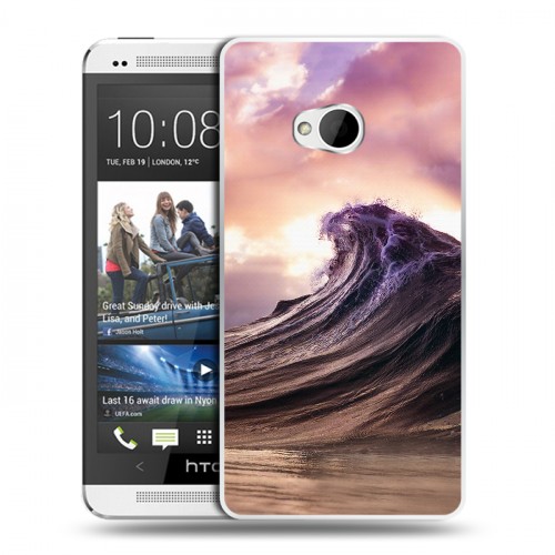Дизайнерский пластиковый чехол для HTC One (M7) Dual SIM волны
