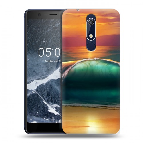 Дизайнерский пластиковый чехол для Nokia 5.1 волны