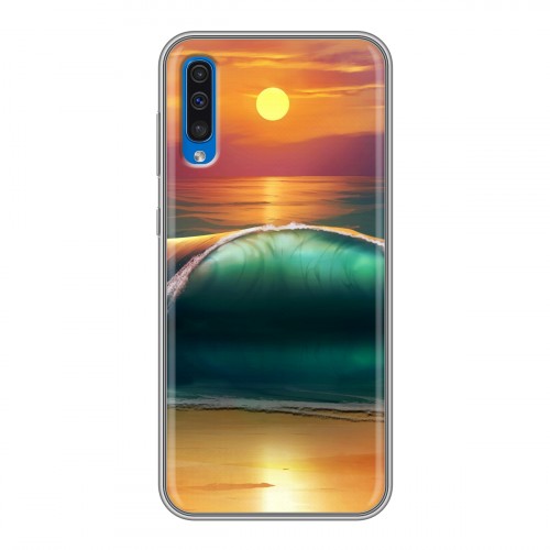 Дизайнерский пластиковый чехол для Samsung Galaxy A50 волны