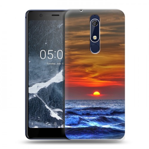 Дизайнерский пластиковый чехол для Nokia 5.1 волны