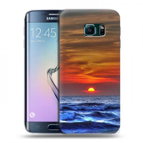 Дизайнерский пластиковый чехол для Samsung Galaxy S6 Edge волны