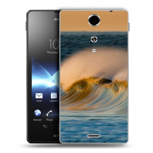 Дизайнерский пластиковый чехол для Sony Xperia TX волны