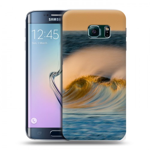 Дизайнерский пластиковый чехол для Samsung Galaxy S6 Edge волны