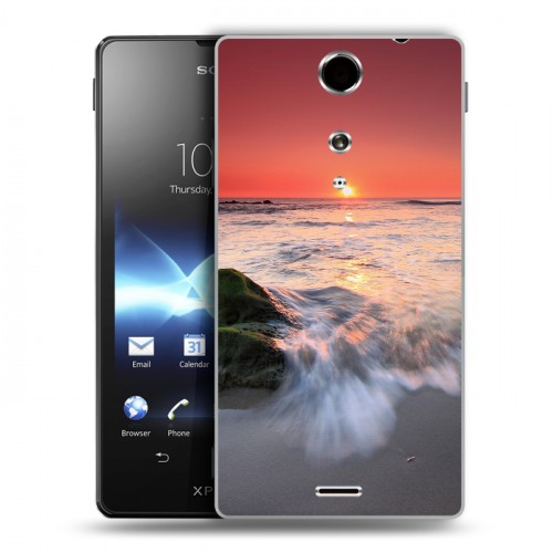 Дизайнерский пластиковый чехол для Sony Xperia TX волны