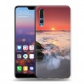 Дизайнерский силиконовый с усиленными углами чехол для Huawei P20 Pro волны