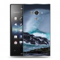 Дизайнерский пластиковый чехол для Sony Xperia acro S волны