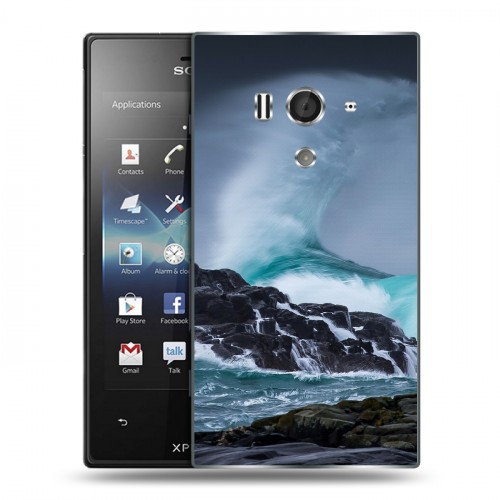 Дизайнерский пластиковый чехол для Sony Xperia acro S волны