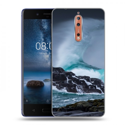 Дизайнерский пластиковый чехол для Nokia 8 волны