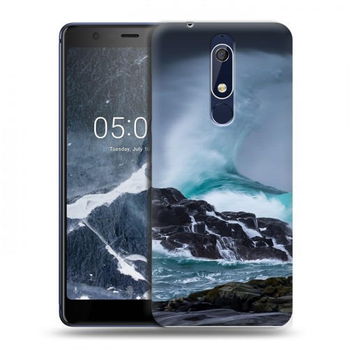 Дизайнерский пластиковый чехол для Nokia 5.1 волны