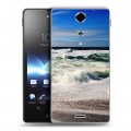 Дизайнерский пластиковый чехол для Sony Xperia TX волны