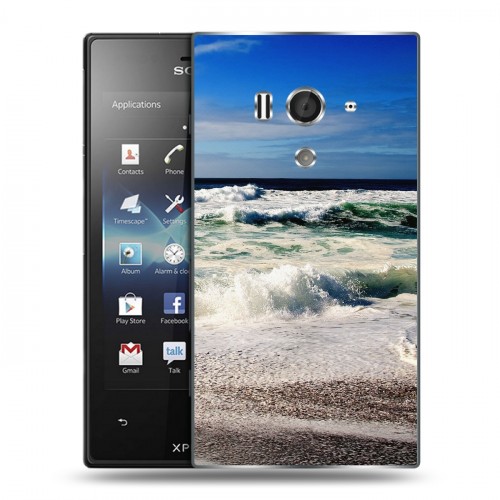 Дизайнерский пластиковый чехол для Sony Xperia acro S волны