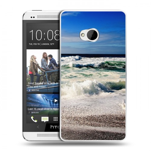 Дизайнерский пластиковый чехол для HTC One (M7) Dual SIM волны