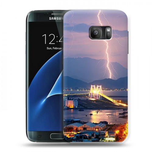 Дизайнерский силиконовый с усиленными углами чехол для Samsung Galaxy S7 молния